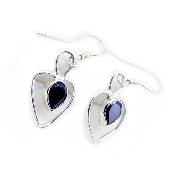 Black-Onyx-French-Lea-multiple-Dangle-Black-925-Silver-Earring