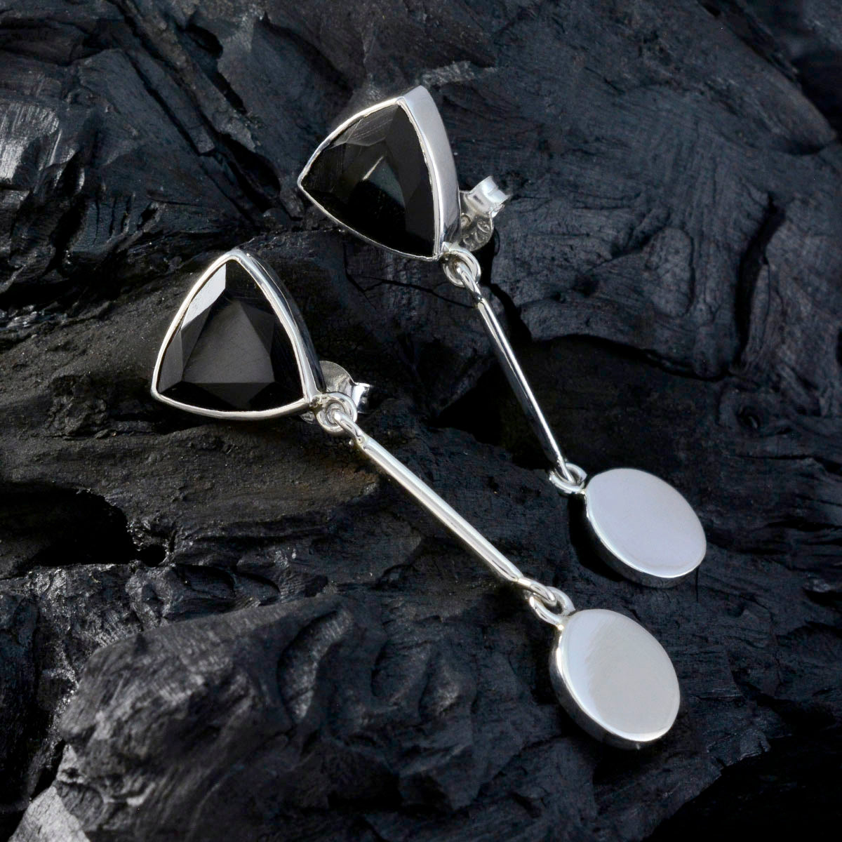 Black-Onyx-African-Lili-multiple-Stud-Black-925-Sterling-Silver-Earring