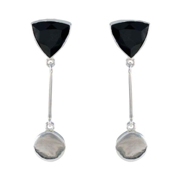 Schwarzer Onyx-African-Lili-Multiple-Ohrstecker-Schwarz-925-Sterling-Silber-Ohrring