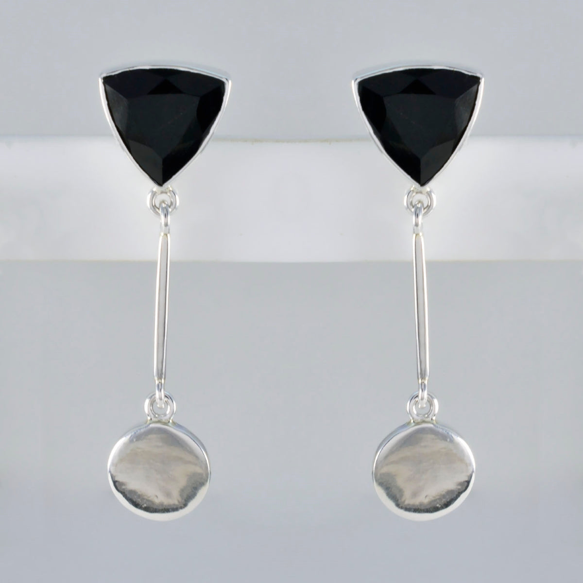 Black Onyx African Lili multiple Stud Black 925 Sterling Silver Earring Secondary image