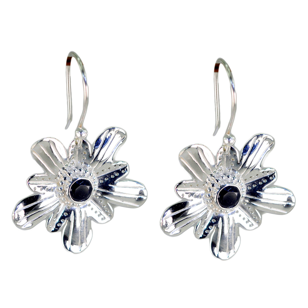 Black-Onyx-Russian-Lily-Solitaire-Dangle-Black-Sterling-Silver-Earring
