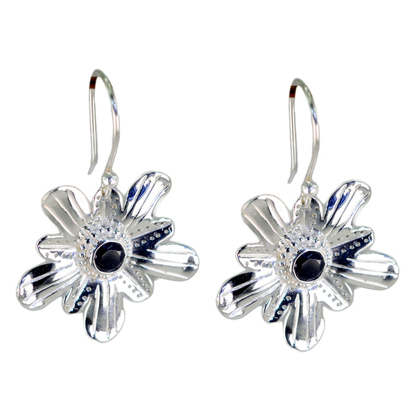 Black-Onyx-Russian-Lily-Solitaire-Dangle-Black-Sterling-Silver-Earring