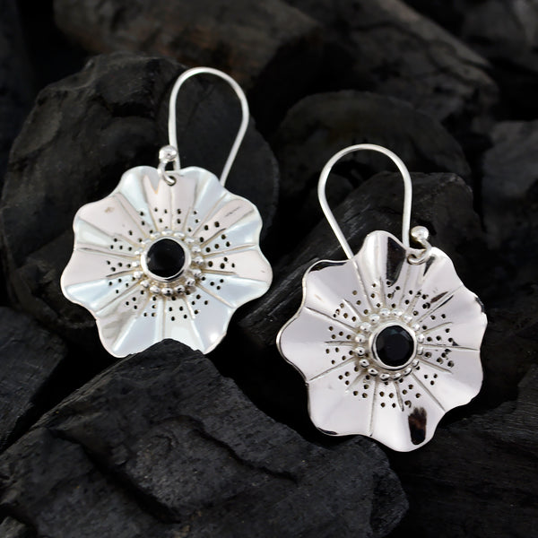 Black-Onyx-Mexican-Aaliyah-Solitaire-Dangle-Black-92.5-Silver-Earring