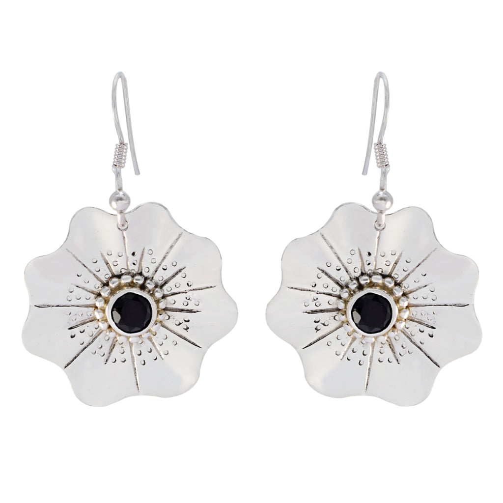Black-Onyx-Mexican-Aaliyah-Solitaire-Dangle-Black-92.5-Silver-Earring