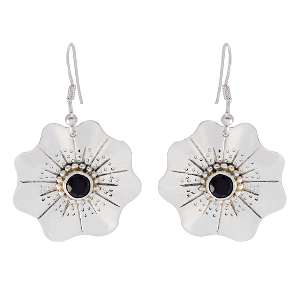 Black-Onyx-Mexican-Aaliyah-Solitaire-Dangle-Black-92.5-Silver-Earring