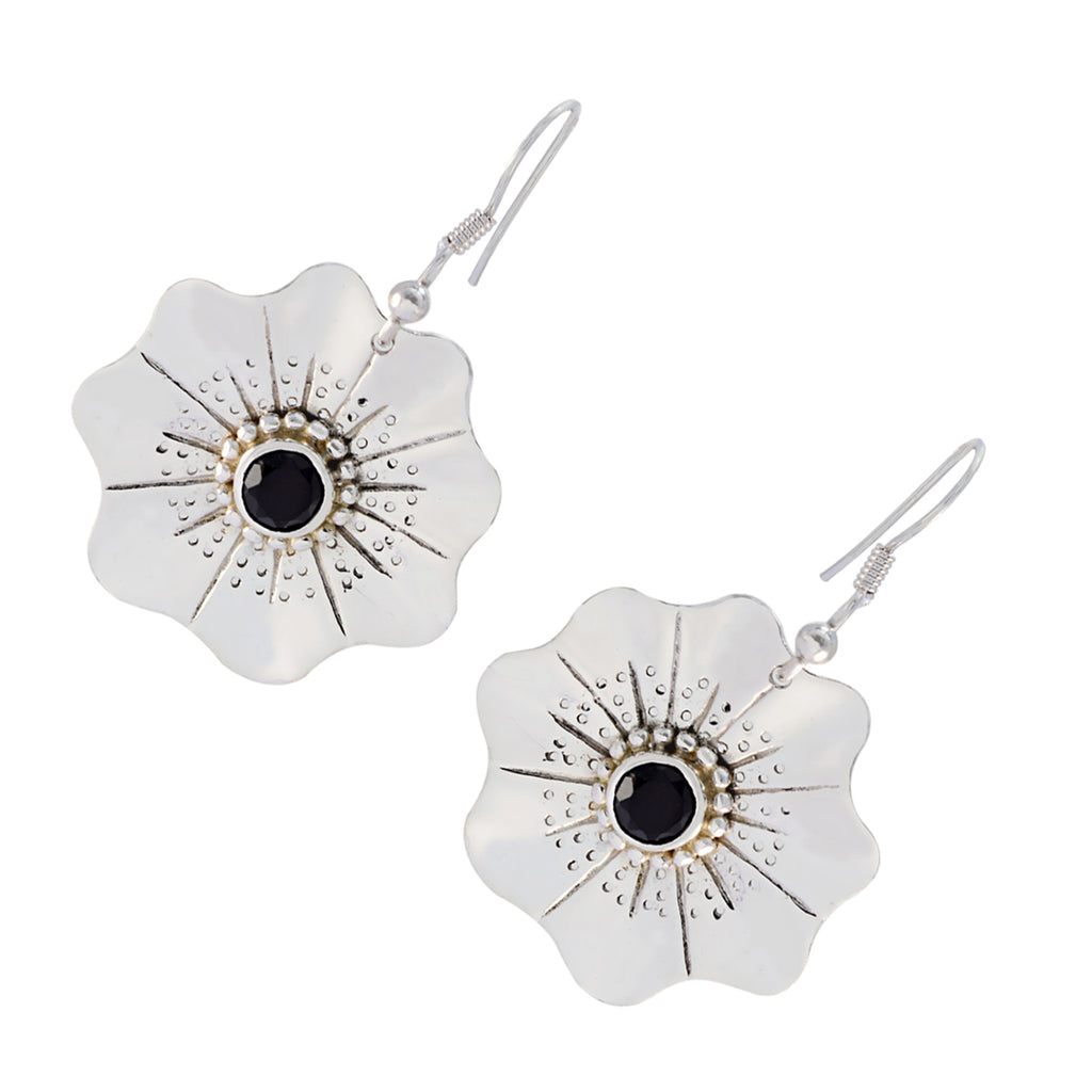 Black-Onyx-Mexican-Aaliyah-Solitaire-Dangle-Black-92.5-Silver-Earring