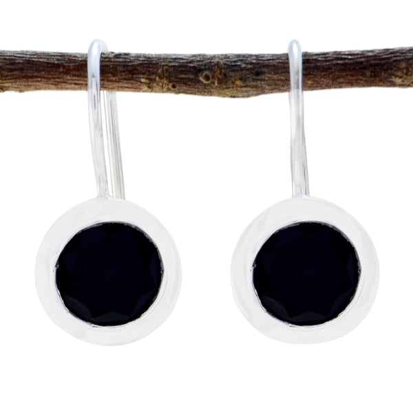 Black-Onyx-American-Audrey-Solitaire-Dangle-Black-925-Silver-Earring