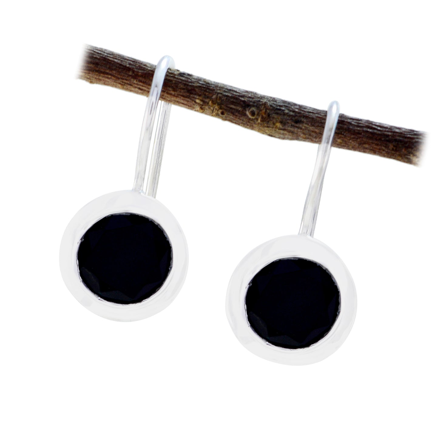 Black-Onyx-American-Audrey-Solitaire-Dangle-Black-925-Silver-Earring