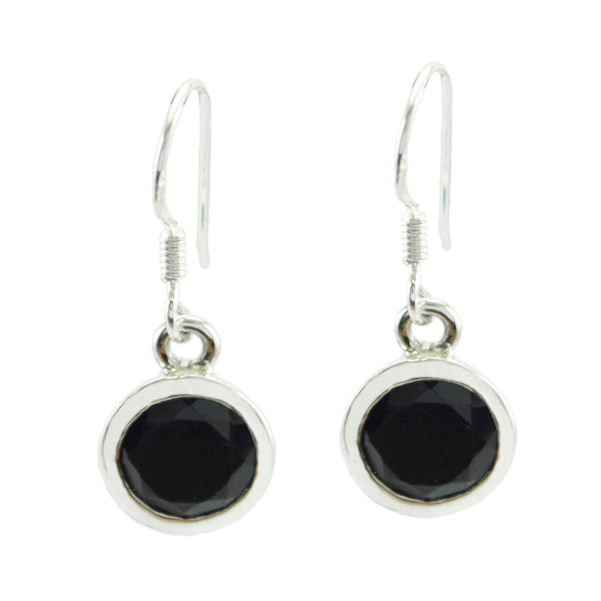 Black-Onyx-Moroccan-Lucia-Solitaire-Dangle-Black-Silver-Earring Immagine principale del prodotto