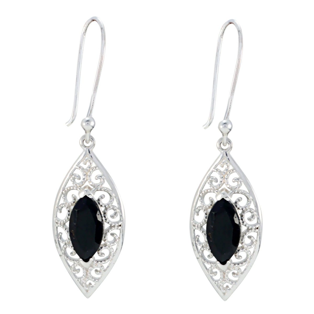 Black-Onyx-American-Luna-Solitaire-Dangle-Black-925-Sterling-Silver-Earring