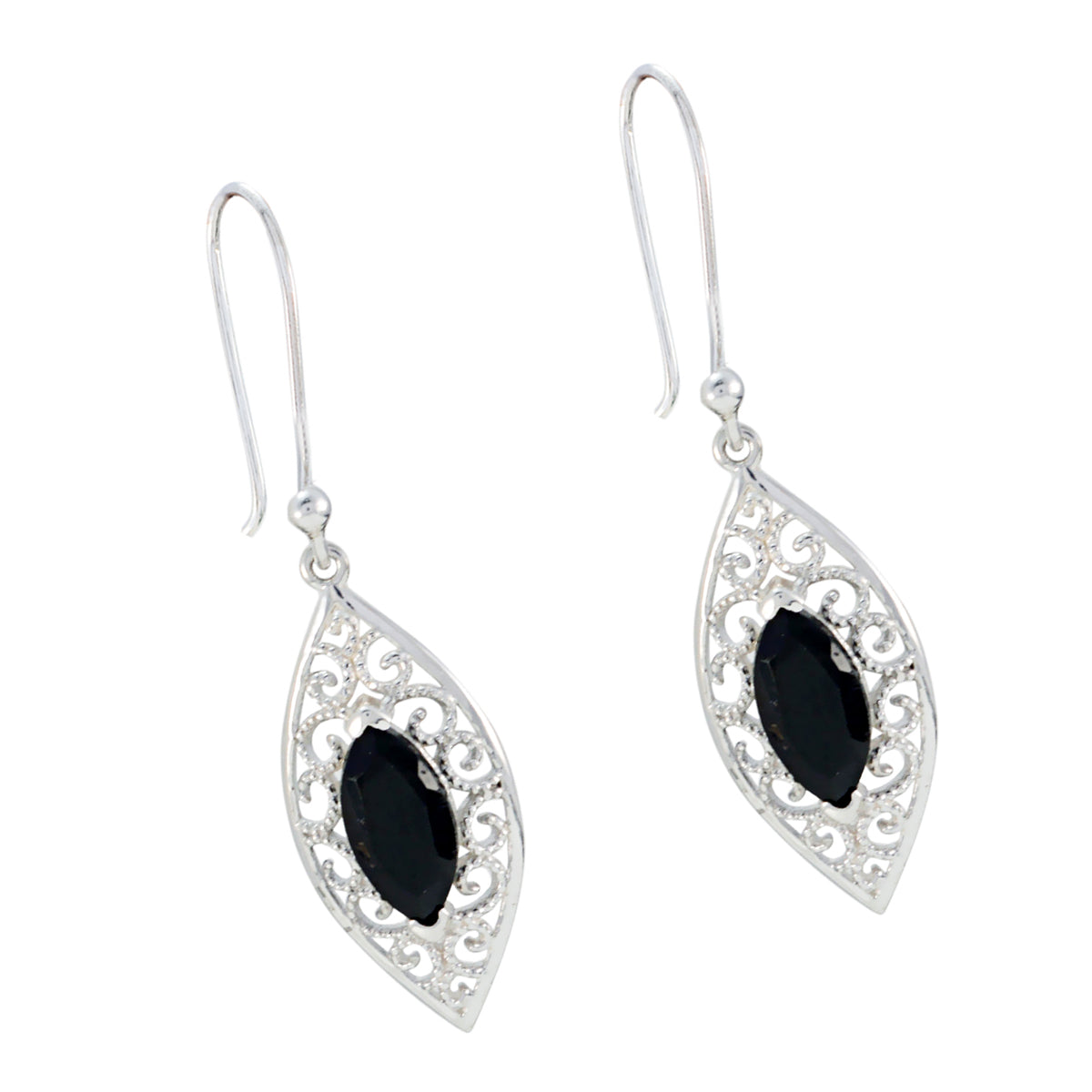 Black-Onyx-American-Luna-Solitaire-Dangle-Black-925-Sterling-Silver-Earring