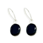 Black-Onyx-Korean-Marie-Solitaire-Dangle-Black-925-Silver-Earring