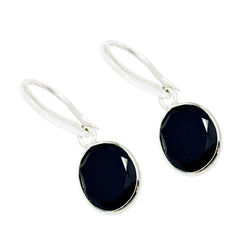Black-Onyx-Korean-Marie-Solitaire-Dangle-Black-925-Silver-Earring