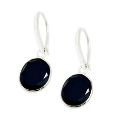 Black-Onyx-Korean-Marie-Solitaire-Dangle-Black-925-Silver-Earring