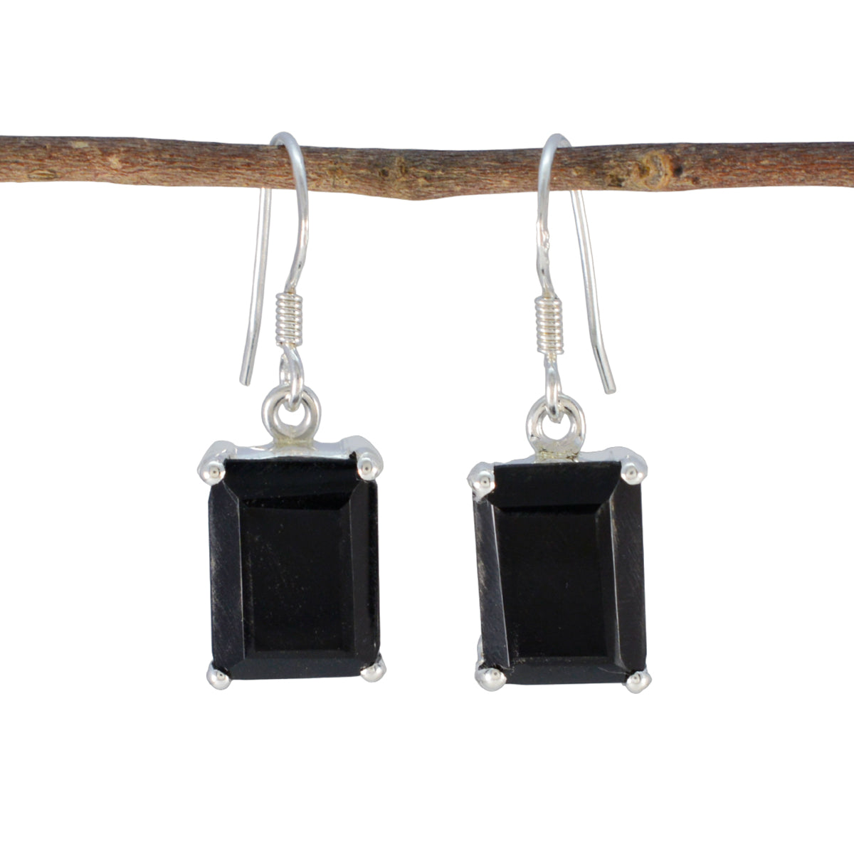 Black-Onyx-Japanese-Mathilde-Solitaire-Dangle-Black-925-Silver-Earring