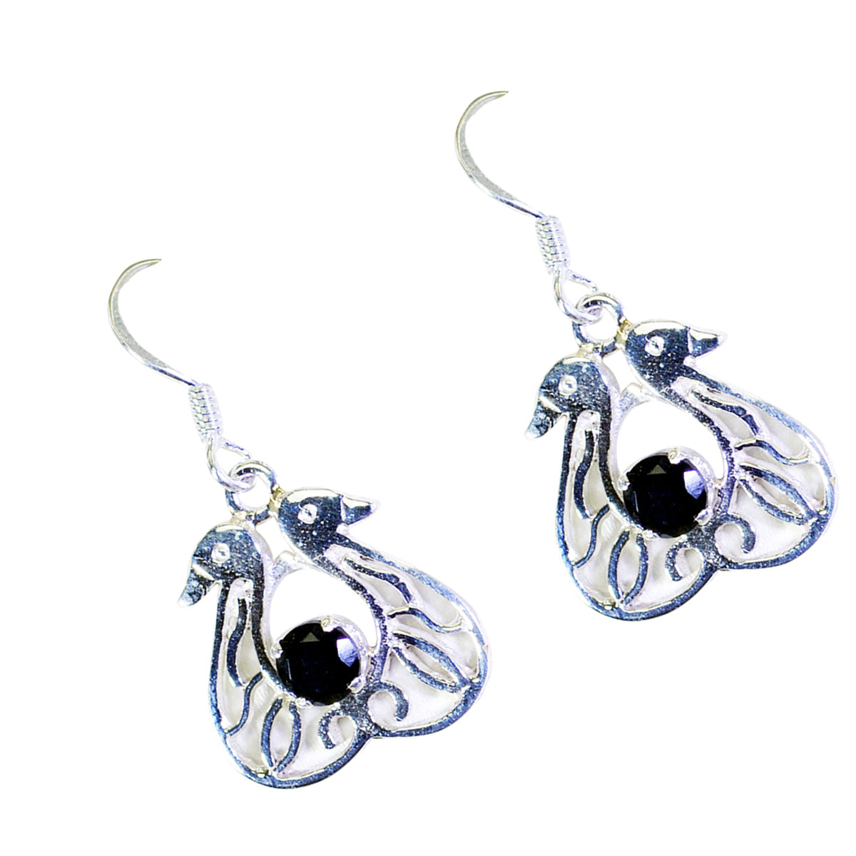 Black-Onyx-Turkish-Maya-Solitaire-Dangle-Black-925-Silver-Earring