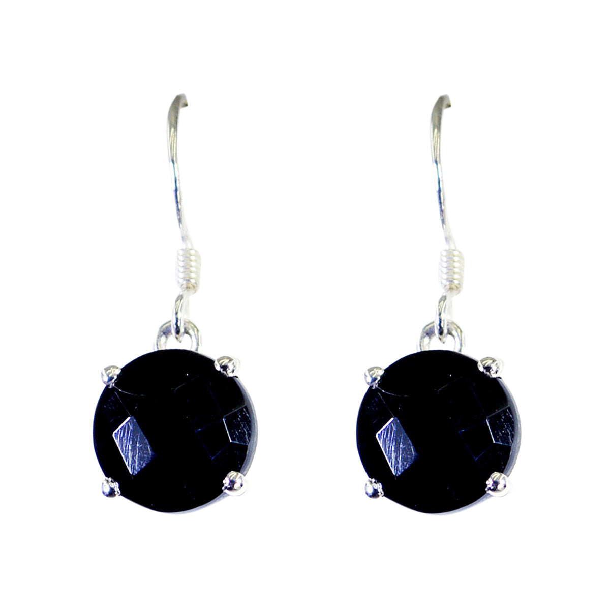 Black-Onyx-Italian-Mia-Solitaire-Dangle-Black-Sterling-Silver-Earring Главное изображение товара