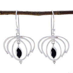 Black-Onyx-Australian-Genesis-Solitaire-Dangle-Black-Silver-Earring