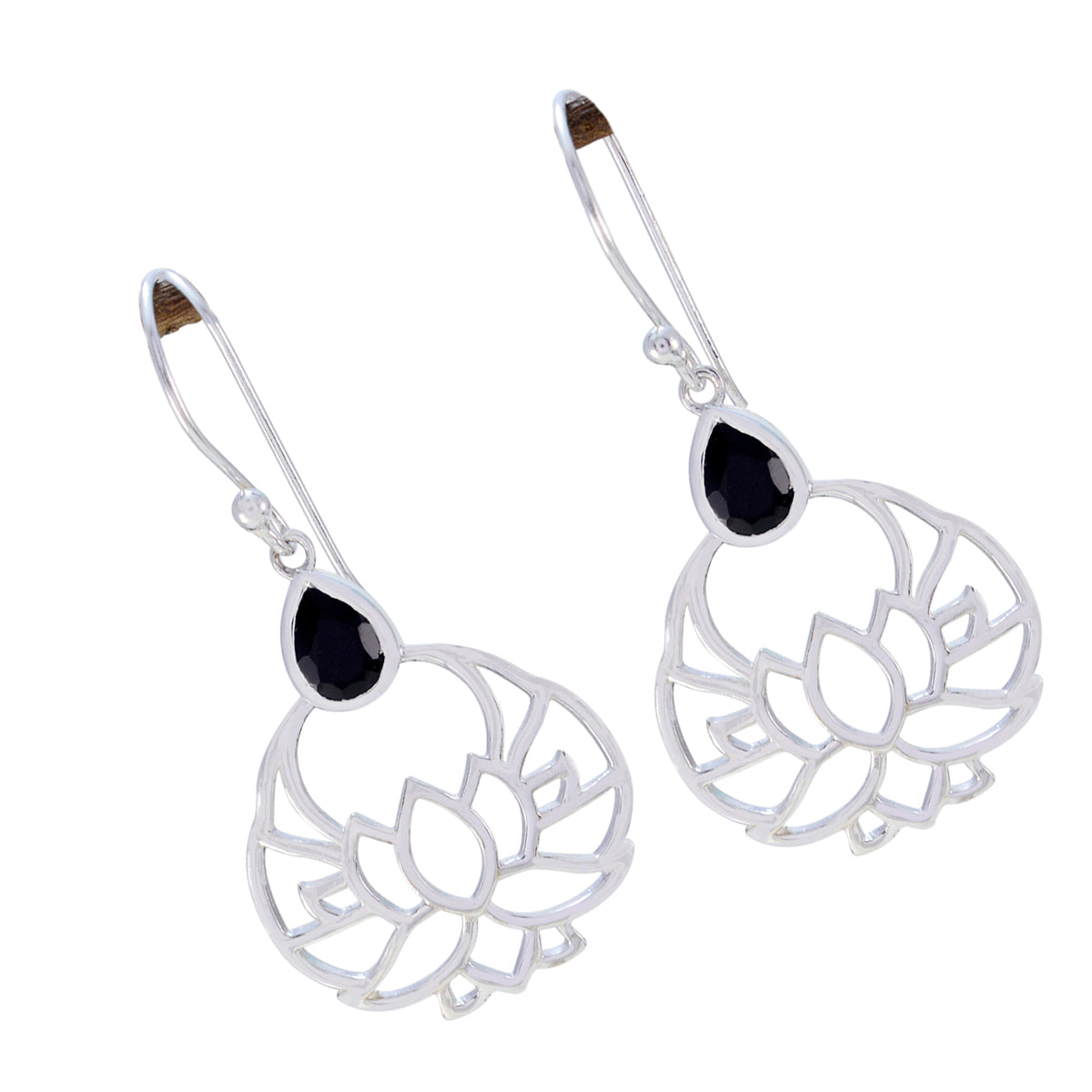 Black-Onyx-Spanish-Jiwoo-Solitaire-Dangle-Black-925-Sterling-Silver-Earring