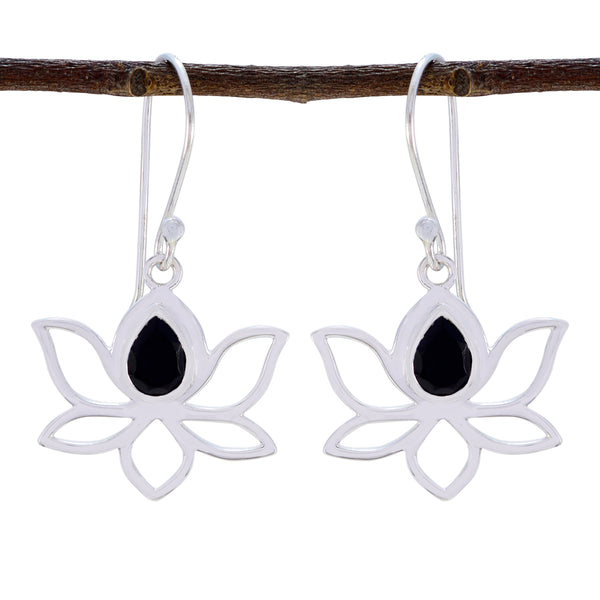 Black-Onyx-French-Olivia-Solitaire-Dangle-Black-92.5-Silver-Earring
