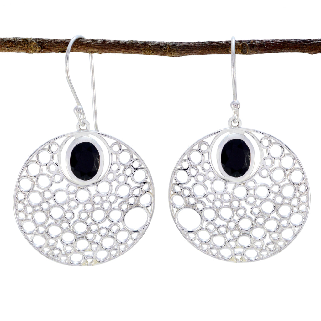 Black-Onyx-German-Pauline-Solitaire-Dangle-Black-Sterling-Silver-Earring