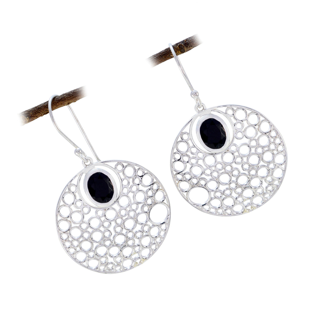 Black-Onyx-German-Pauline-Solitaire-Dangle-Black-Sterling-Silver-Earring