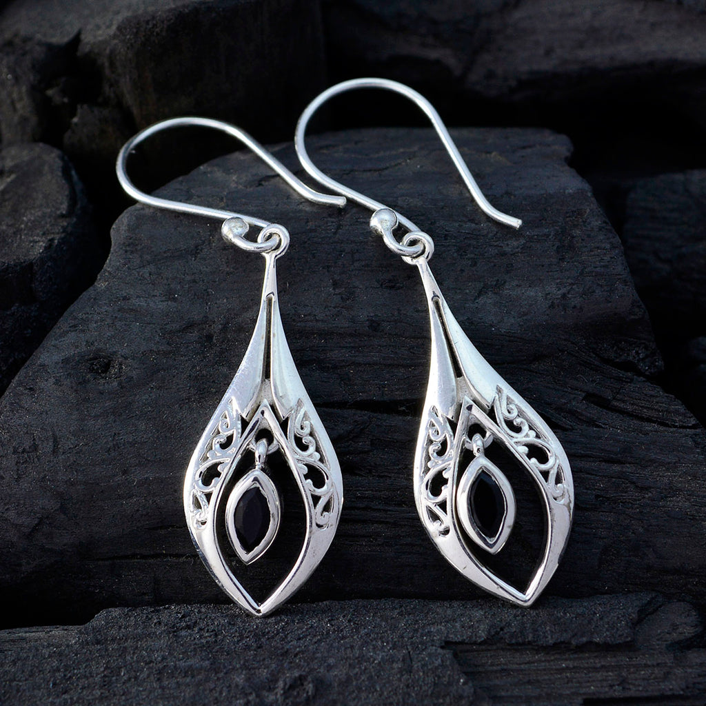 Black-Onyx-Moroccan-Sarah-Solitaire-Dangle-Black-92.5-Silver-Earring
