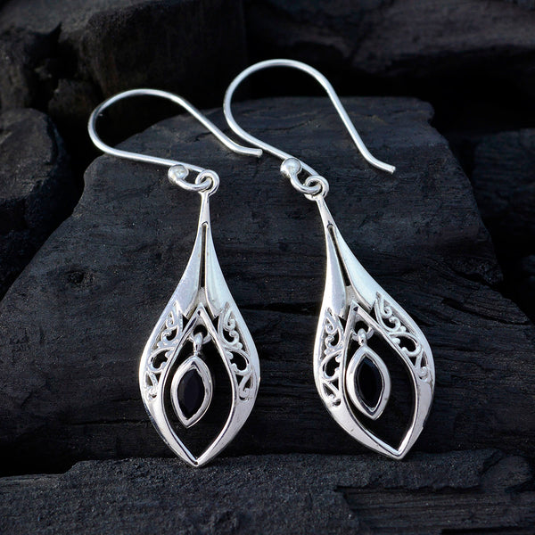 Black-Onyx-Moroccan-Sarah-Solitaire-Dangle-Black-92.5-Silver-Earring