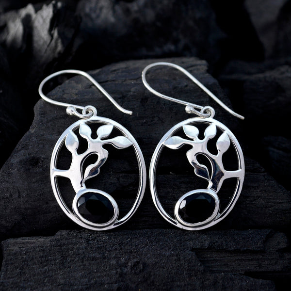 Black-Onyx-American-Scarlett-Solitaire-Dangle-Black-Silver-Earring