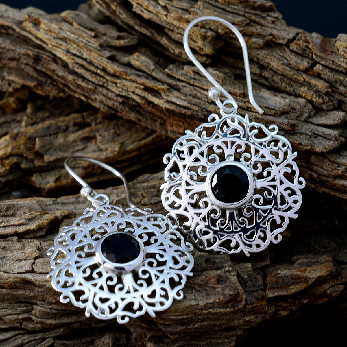 Black-Onyx-Middle-Eastern-Marie-Solitaire-Dangle-Black-925-Sterling-Silver-Earring