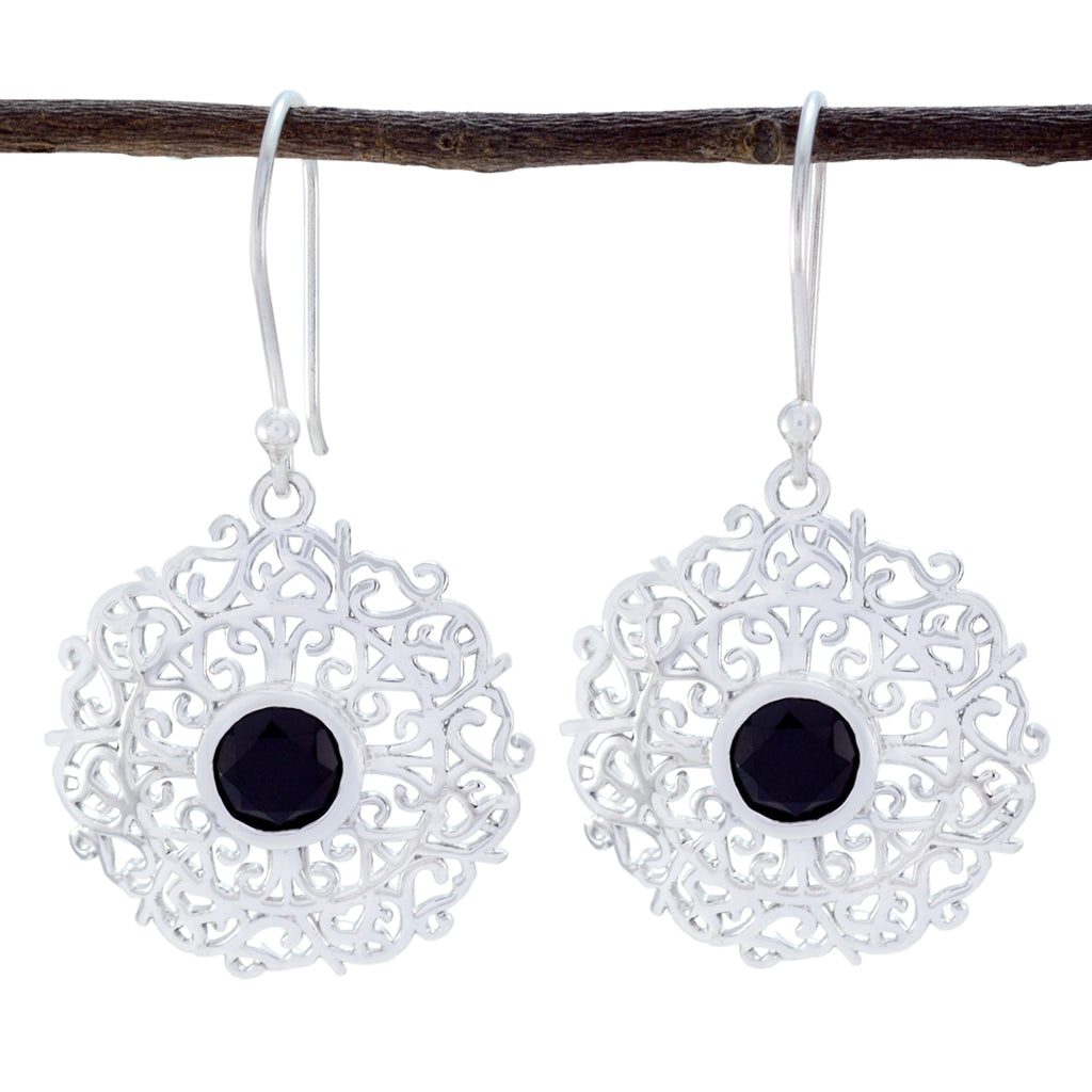 Black-Onyx-Middle-Eastern-Marie-Solitaire-Dangle-Black-925-Sterling-Silver-Earring
