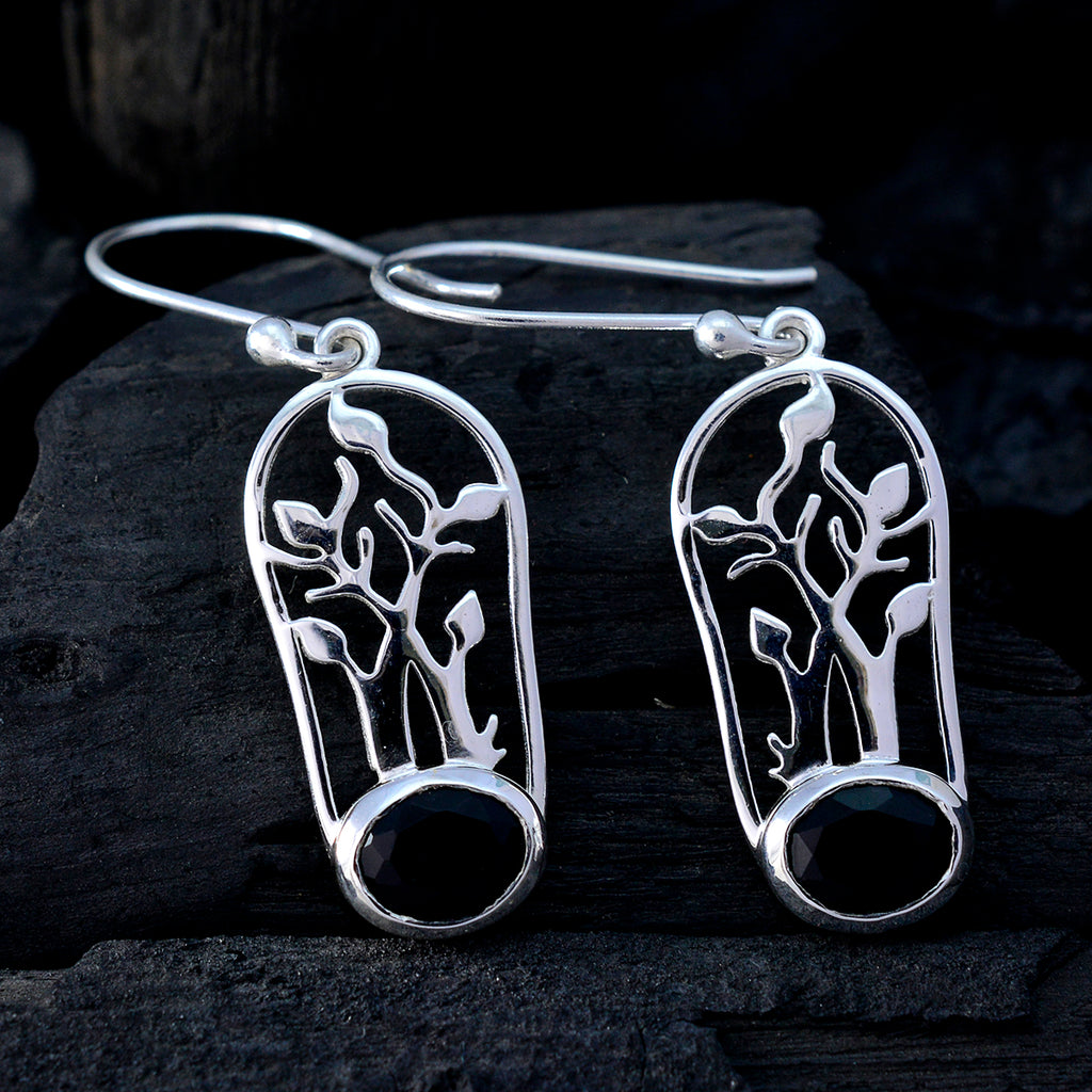 Black-Onyx-Egyptian-Pauline-Solitaire-Dangle-Black-925-Sterling-Silver-Earring