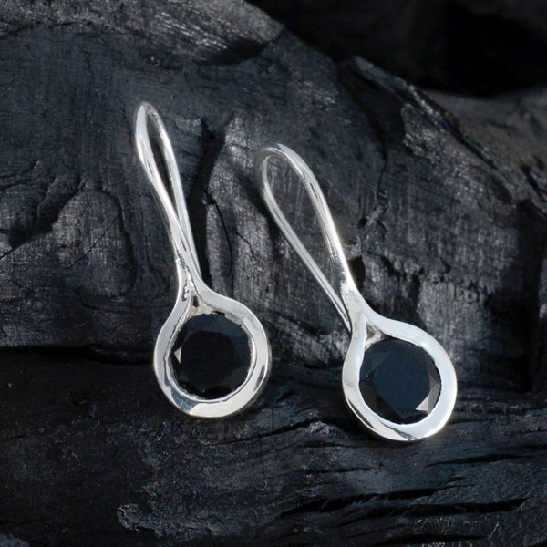 Black-Onyx-French-Hannah-Solitaire-Dangle-Black-Silver-Earring