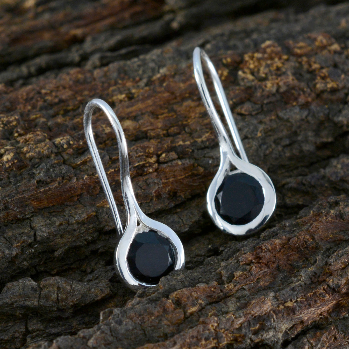Black-Onyx-French-Hannah-Solitaire-Dangle-Black-Silver-Earring
