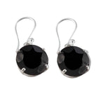 Black-Onyx-Italian-Stella-Solitaire-Dangle-Black-Silver-Earring