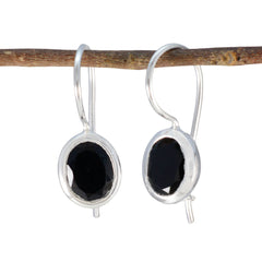 Black-Onyx-Middle-Eastern-Mei-Solitaire-Dangle-Black-Silver-Earring