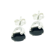 Black-Onyx-Australian-Victoria-Solitaire-Stud-Black-92.5-Silver-Earring