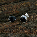 Black-Onyx-Latin-American-Yasmin-Solitaire-Stud-Black-Silver-Earring