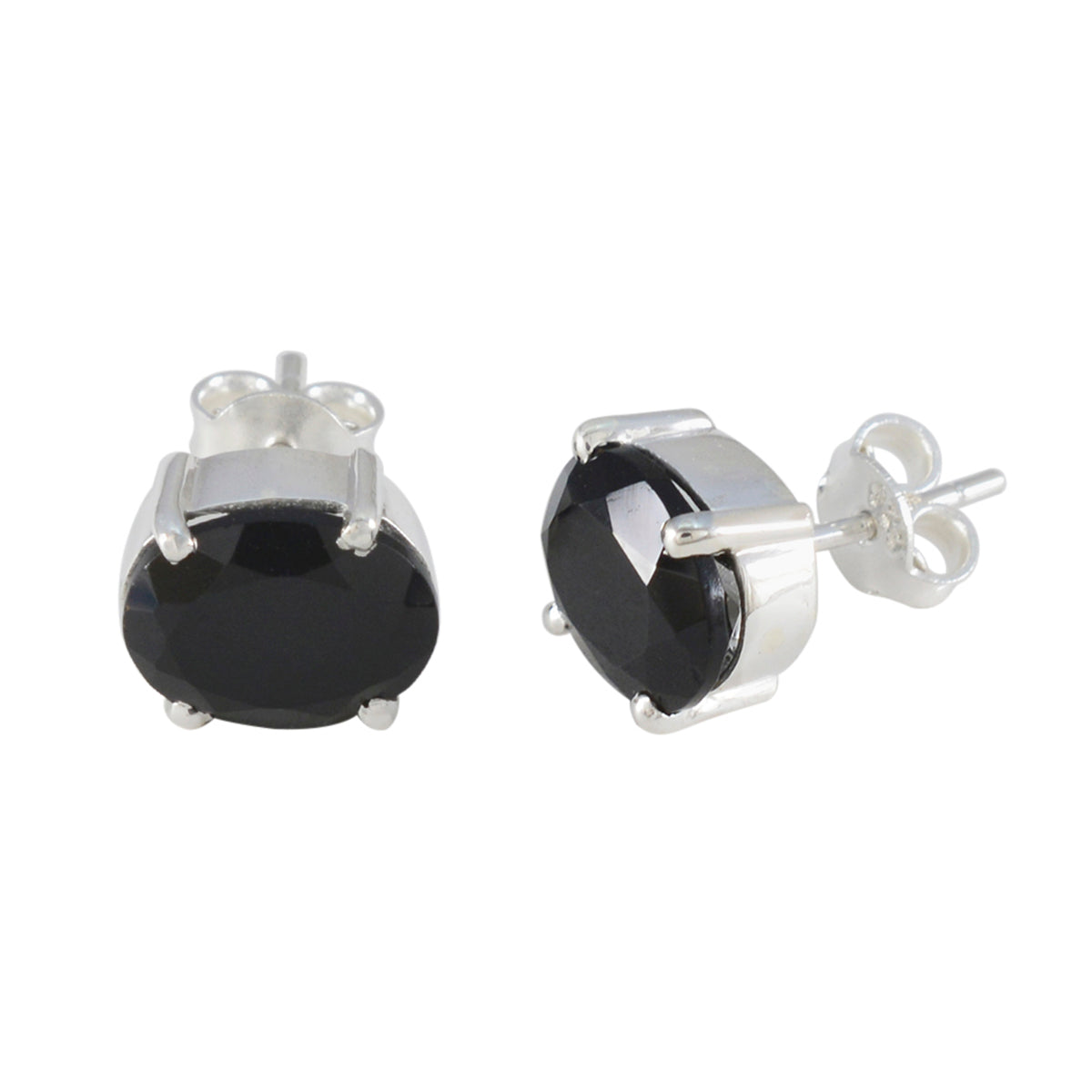 Black-Onyx-Latin-American-Yasmin-Solitaire-Stud-Black-Silver-Earring