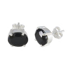 Black-Onyx-Latin-American-Yasmin-Solitaire-Stud-Black-Silver-Earring