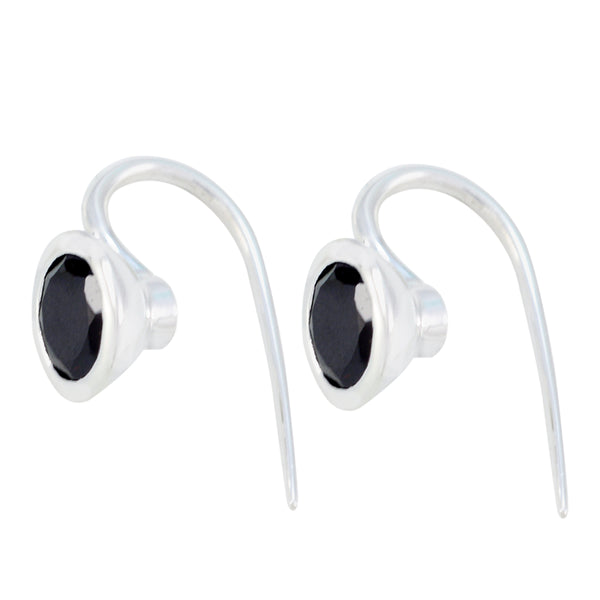 Black-Onyx-French-Yasmine-Solitaire-Dangle-Black-Silver-Earring
