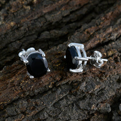 Black-Onyx-Korean-Addison-Solitaire-Stud-Black-Silver-Earring