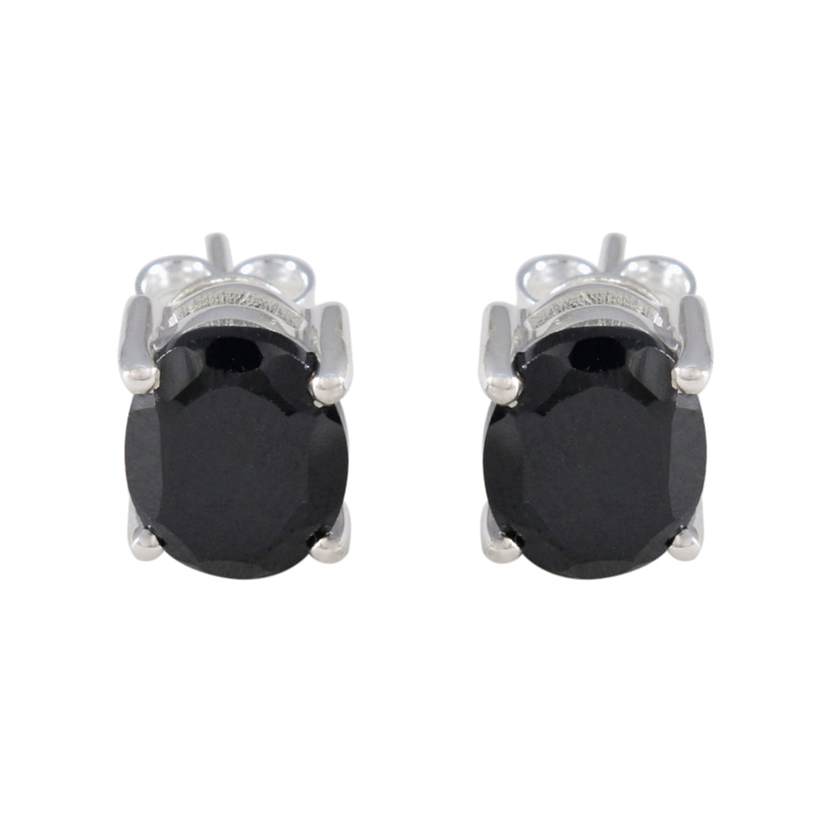 Black-Onyx-Korean-Addison-Solitaire-Stud-Black-Silver-Earring