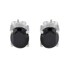 Black-Onyx-Korean-Addison-Solitaire-Stud-Black-Silver-Earring