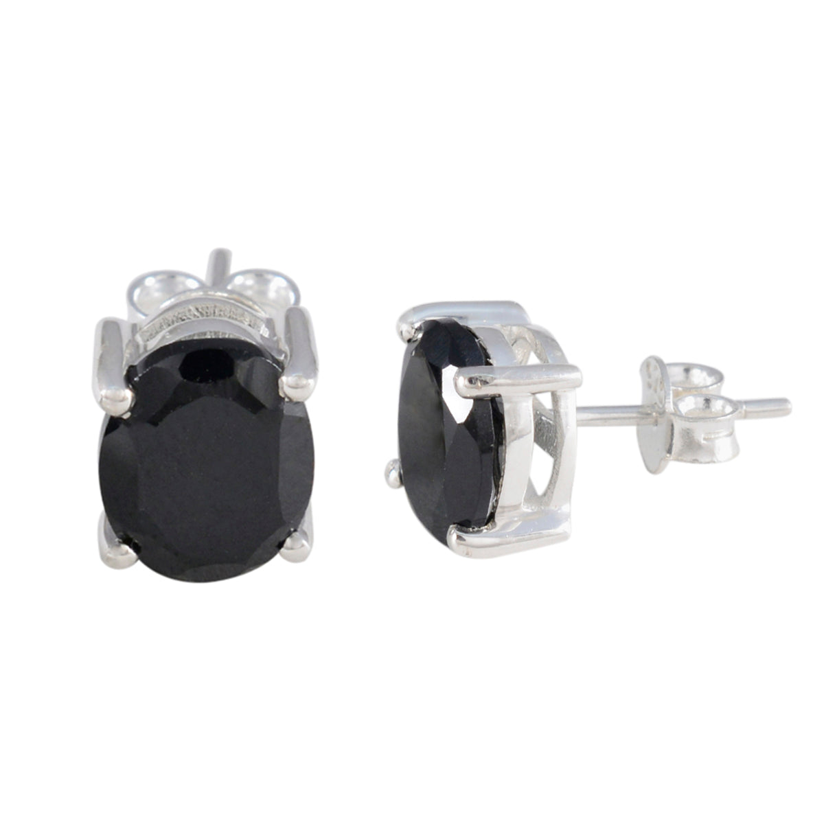 Black-Onyx-Korean-Addison-Solitaire-Stud-Black-Silver-Earring