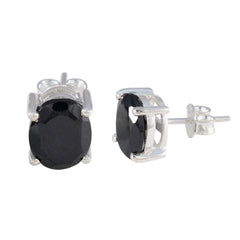 Black-Onyx-Korean-Addison-Solitaire-Stud-Black-Silver-Earring