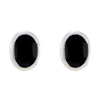 Black-Onyx-Russian-Aiko-Solitaire-Stud-Black-92.5-Silver-Earring