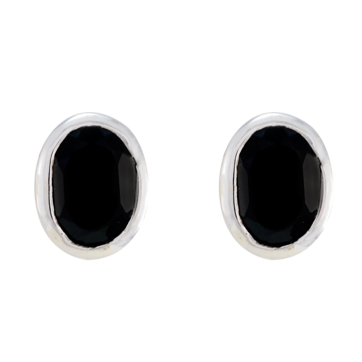 Black-Onyx-Russian-Aiko-Solitaire-Stud-Black-92.5-Silver-Earring
