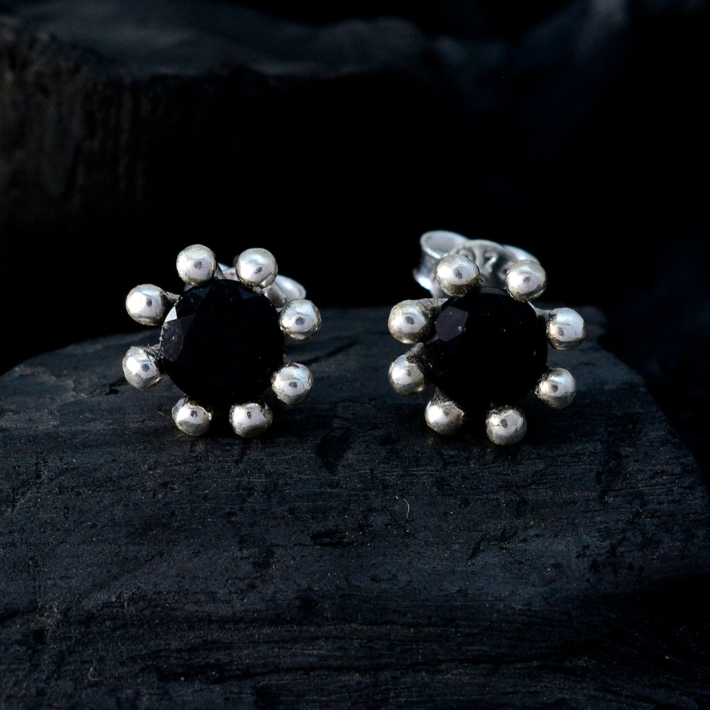 Black-Onyx-Egyptian-Dayana-Solitaire-Stud-Black-925-Sterling-Silver-Earring