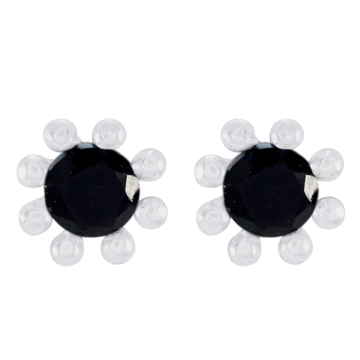 Black-Onyx-Egyptian-Dayana-Solitaire-Stud-Black-925-Sterling-Silver-Earring Main image